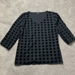 Ann Taylor Factory Top Velvet Polka Dots